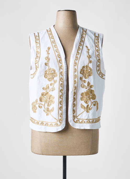 Vestă cu mâneci scurte alb PÉPOUZ' femeie