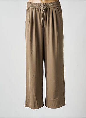 Pantalon larg țesătură crep mărime normală maro JCL femeie