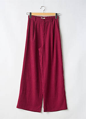 Pantalon larg țesătură poplin mărime normală violet PEACE N'LOVE femeie