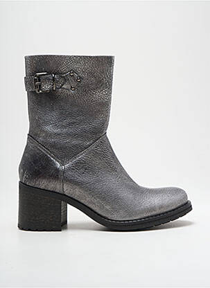 Botine/ghete material neted toc de 4 la 6 cm argintiu REGARD femeie