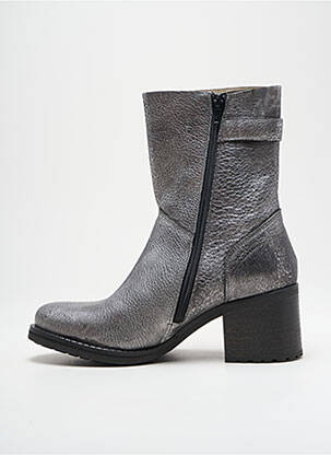 Botine/ghete material neted toc de 4 la 6 cm argintiu REGARD femeie