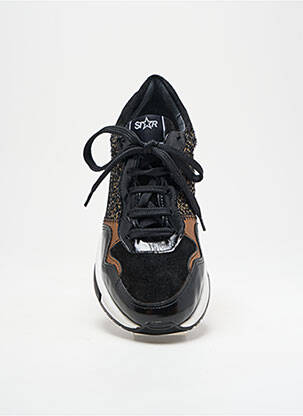 Adidași material neted toc de 4 la 6 cm negru MYMA femeie