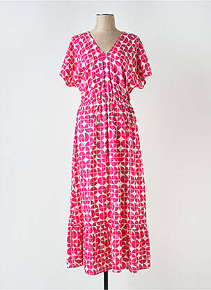 Rochie lungă roz ICHI femeie