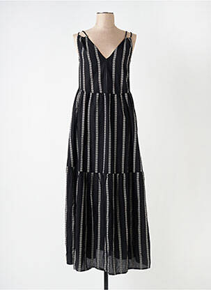 Rochie lungă croială evazată fără mâneci negru FOR EVER femeie