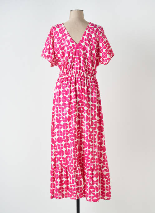 Rochie lungă roz ICHI femeie