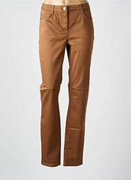 Pantalon slim țesătură poplin mărime normală maro BRANDTEX femme