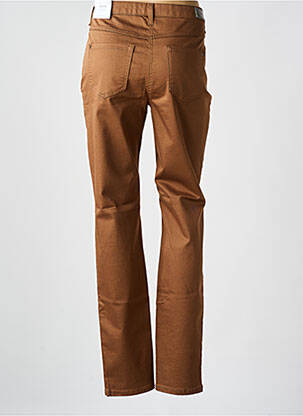 Pantalon slim țesătură poplin mărime normală maro BRANDTEX femeie
