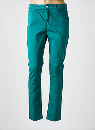 Pantalon slim țesătură poplin mărime normală verde KANOPE femeie