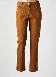 Pantalon slim țesătură poplin mărime normală maro EAST DRIVE femme