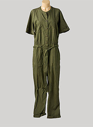 Salopetă-pantalon închidere cu nasturi pe față mâneci scurte verde TOM TAILOR femeie