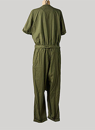 Salopetă-pantalon închidere cu nasturi pe față mâneci scurte verde TOM TAILOR femeie