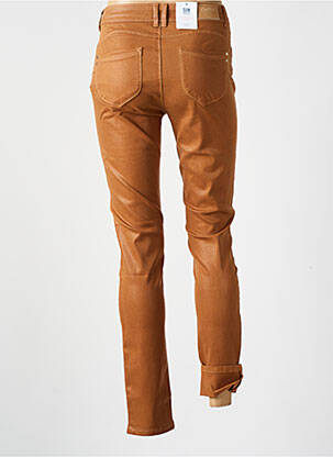 Pantalon slim țesătură acoperită mărime normală maro C'EST BEAU LA VIE femeie