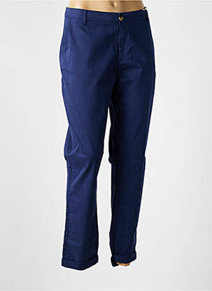 Pantalon chino țesătură poplin mărime normală albastru C'EST BEAU LA VIE femeie