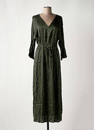 Rochie lungă imprimeu fantezie mâneci 3/4 verde GRACE & MILA femeie