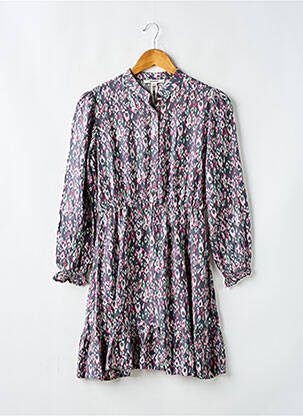 Rochie midi guler rotund mâneci lungi gri GARCIA fată