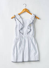 Rochie scurtă țesătură poplin fără mâneci alb BOBOLI fille