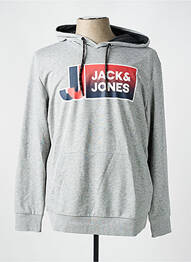 Pulover guler în v mâneci lungi gri JACK & JONES bărbat