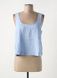 Top guler rotund mâneci 3/4 albastru GRACE & MILA femme