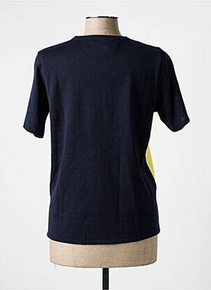 Pulover croială cambrată mâneci scurte albastru ELEANE femeie