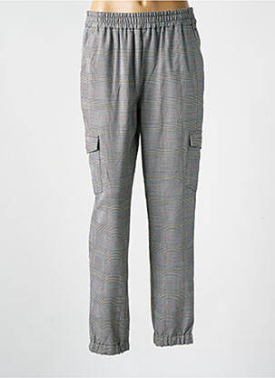 Pantalon cargo strânsă pe partea de jos talie elastică gri TEDDY SMITH fată