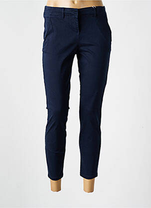 Pantalon 7/8 talie cu cleme talie joasă albastru TOM TAILOR femeie