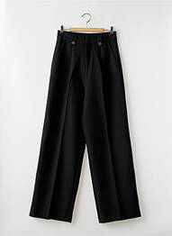 Pantalon larg țesătură poplin mărime normală negru GRACE & MILA femme