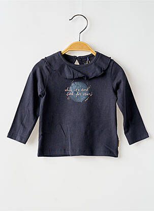 Tricou închidere cu nasturi la spate mâneci lungi albastru NOPPIES fată