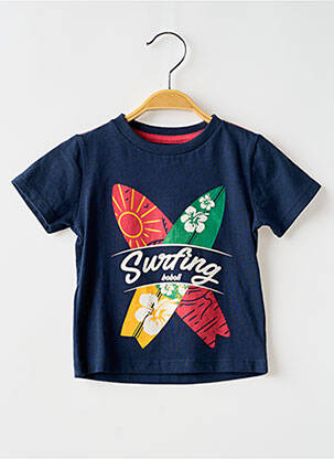 Tricou croială dreaptă mâneci scurte albastru BOBOLI băiat