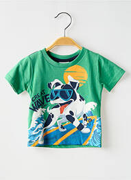 Tricou croială dreaptă mâneci scurte verde BOBOLI garcon