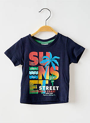 Tricou croială dreaptă mâneci scurte albastru BOBOLI băiat