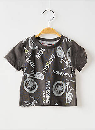 Tricou croială dreaptă mâneci scurte gri BOBOLI băiat