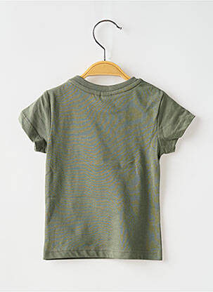 Tricou croială dreaptă mâneci scurte verde 3 POMMES băiat