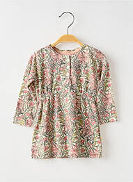 Rochie midi guler rotund mâneci lungi roz NOPPIES fată