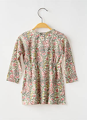 Rochie midi guler rotund mâneci lungi roz NOPPIES fată