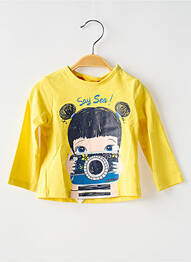 Tricou croială cambrată mâneci lungi galben BOBOLI fille
