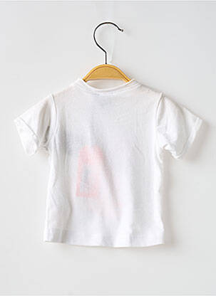 Tricou croială cambrată mâneci scurte alb 3 POMMES fată