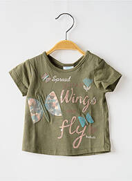Tricou croială cambrată mâneci scurte verde BOBOLI fille