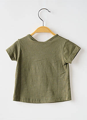 Tricou croială cambrată mâneci scurte verde BOBOLI fată