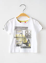Tricou elasticitate mâneci scurte alb BOBOLI garcon