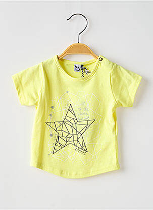 Tricou croială cambrată mâneci scurte galben 3 POMMES fată