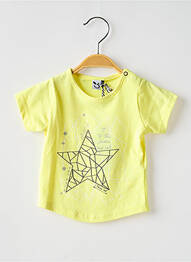 Tricou croială cambrată mâneci scurte galben 3 POMMES fille