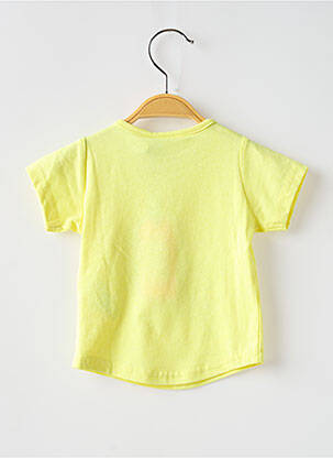 Tricou croială cambrată mâneci scurte galben 3 POMMES fată