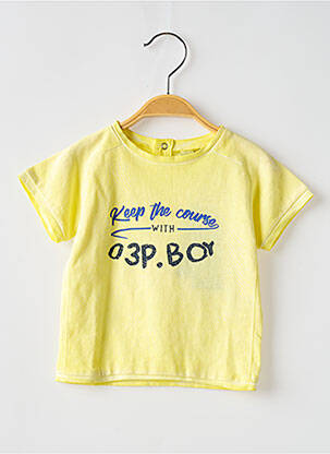 Tricou închidere presată mâneci scurte galben 3 POMMES băiat