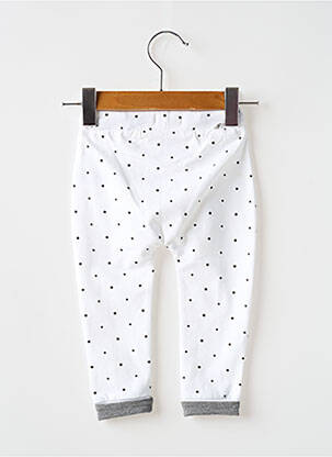 Pantalon slim bio talie elastică alb NOPPIES fată