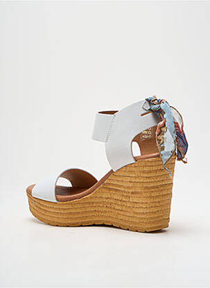 Sandale/pantofi decupați material neted toc de 7 la 9 cm alb GOODSTEP femeie