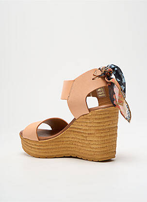 Sandale/pantofi decupați material neted toc de 7 la 9 cm roz GOODSTEP femeie