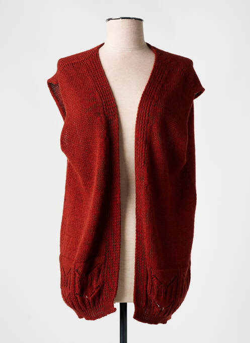 Vestă cu mâneci scurte portocaliu PULL & MAILLE femeie