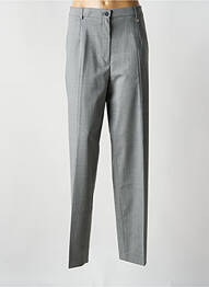 Pantalon drept închidere cu fermoar sub clapetă cu nasturi gri BRUNO SAINT HILAIRE femme