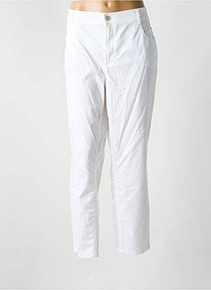 Pantalon slim țesătură poplin mărime normală alb GARDEUR femeie