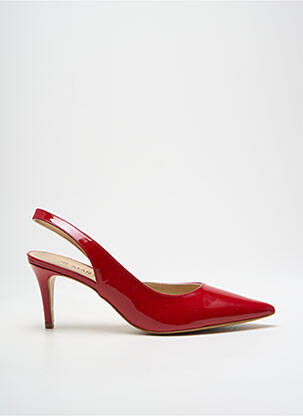 Pantofi cu toc material neted toc de 7 la 9 cm roșu JB MARTIN femeie